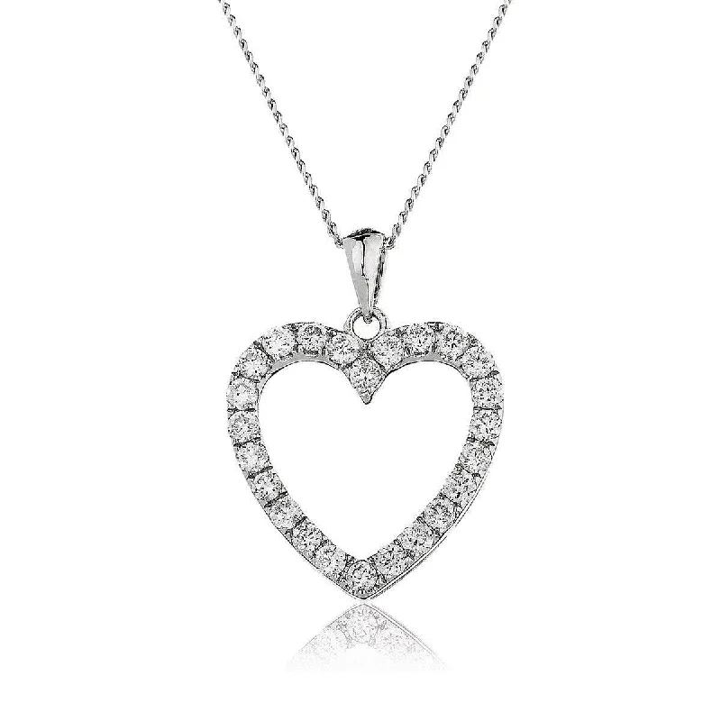 Necklaces and pendants with geometric pendants for a clean, contemporary design-Diamond Heart Pendant