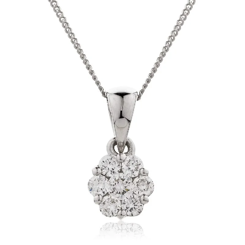 Best necklaces and pendants with emerald gemstones for a rich, sophisticated design-Diamond Cluster Pendant with a Loop