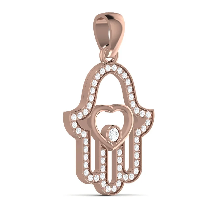 Necklaces and pendants with zodiac constellation designs for an astrological touch-Hamsa Diamond Pendant in 18K Gold