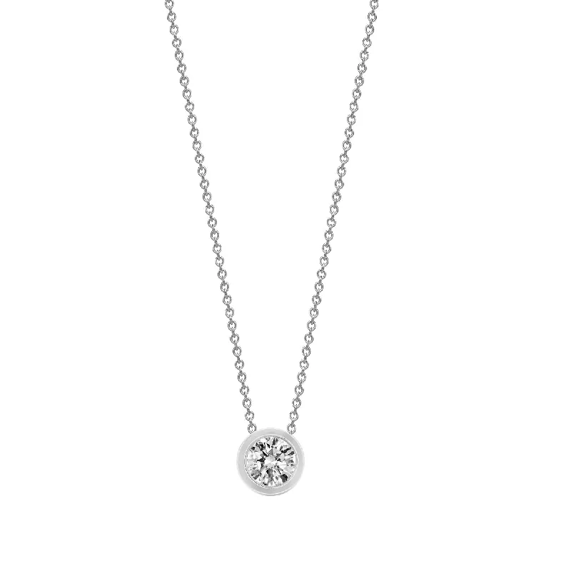 Unique necklaces and pendants with tree of life motifs for nature-inspired elegance-18ct White 0.25ct Threaded Rub over set Diamond Pendant