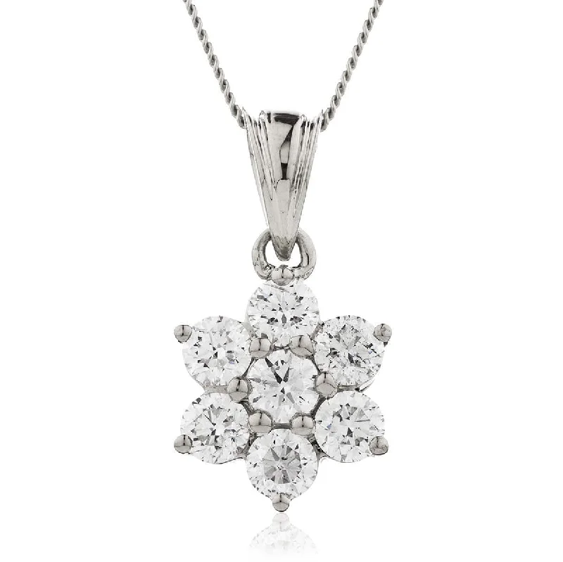 Best necklaces and pendants with layered designs for a chic, stacked look-Diamond Cluster Flower Pendant