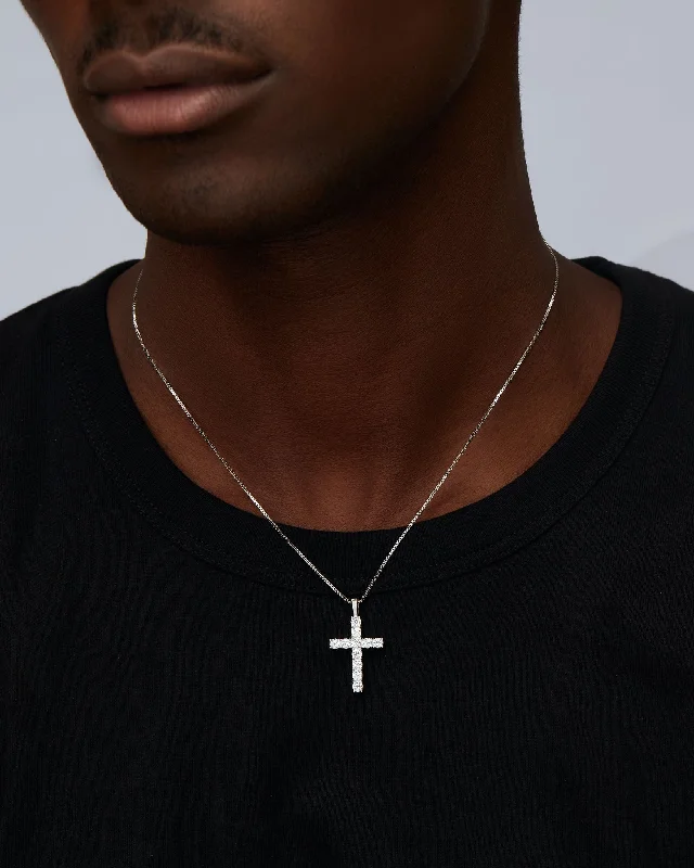 Best necklaces and pendants with vintage lockets for a nostalgic, sentimental look-Island Moissanite Cross Pendant in 925 sterling Silver