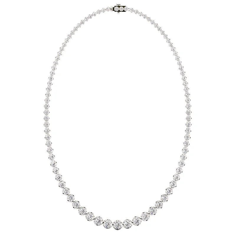 Beautiful necklaces and pendants with moon and star charms for a dreamy effect-Round Brilliant Cut Graduating Diamond Illusion Set Necklace NE210030