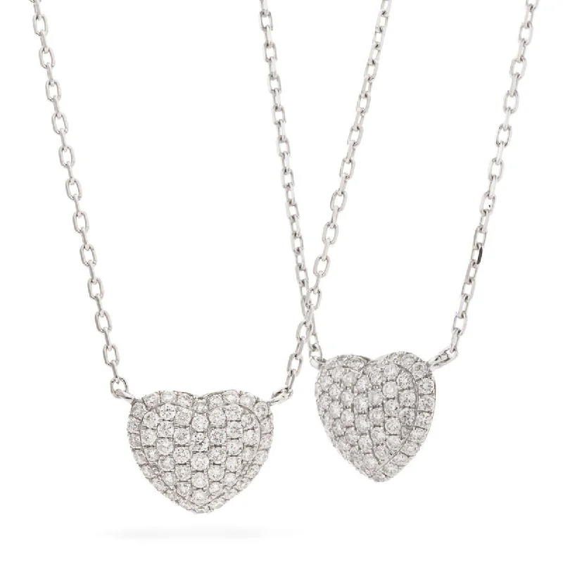 Beautiful necklaces and pendants with diamond halo settings for extra brilliance-Heart Pave Diamond Pendant