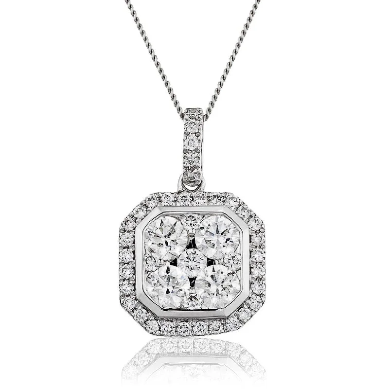 Best necklaces and pendants with floral designs for a feminine and elegant feel-Diamond Cluster Pendant