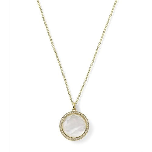 Best necklaces and pendants with matching rings for a coordinated jewelry set-Ippolita Lollipop Medium Pendant Necklace in Mother of Pearl with Diamonds