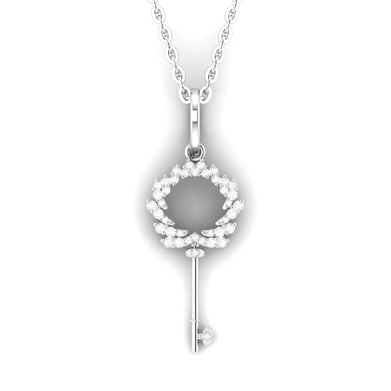 Beautiful necklaces and pendants with gemstone teardrops for an elegant effect-BOZ Forever Key Diamond Necklace in 18K Gold