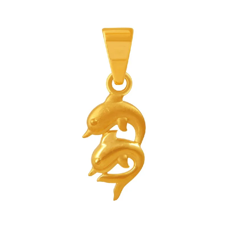 Unique necklaces and pendants with vintage-inspired designs for timeless appeal-22k Gold Pendant With A Dual Dolphin Motif