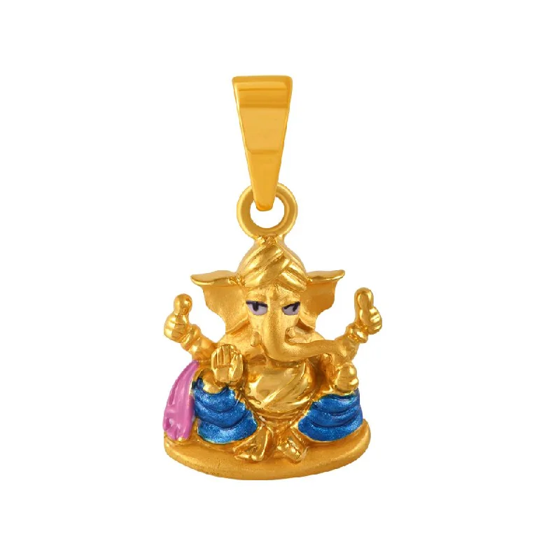 Best necklaces and pendants with opal gemstones for an iridescent glow-22k Gold Pendant With An Elaborately Detailed Lord Ganesha Motif