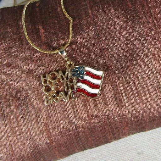 Beautiful necklaces and pendants with layered chains for a fashionable, chic look-American Flag Pendant Necklace