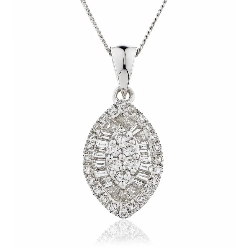 Best necklaces and pendants with cubic zirconia for a budget-friendly dazzling effect-Marquise Cluster Pendant