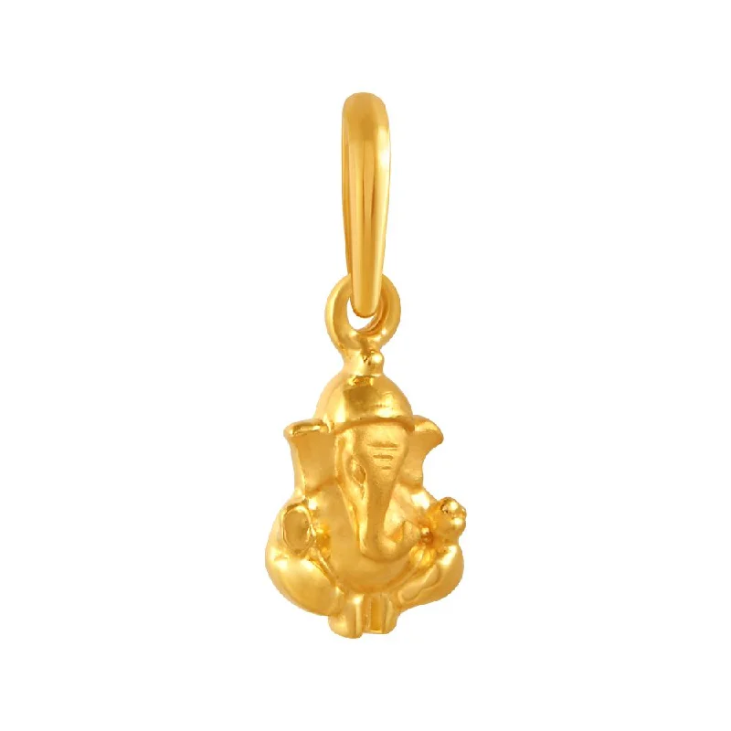 Best necklaces and pendants with sterling silver for an affordable yet stylish choice-22k Gold Pendant With A Beautiful Lord Ganesha Motif