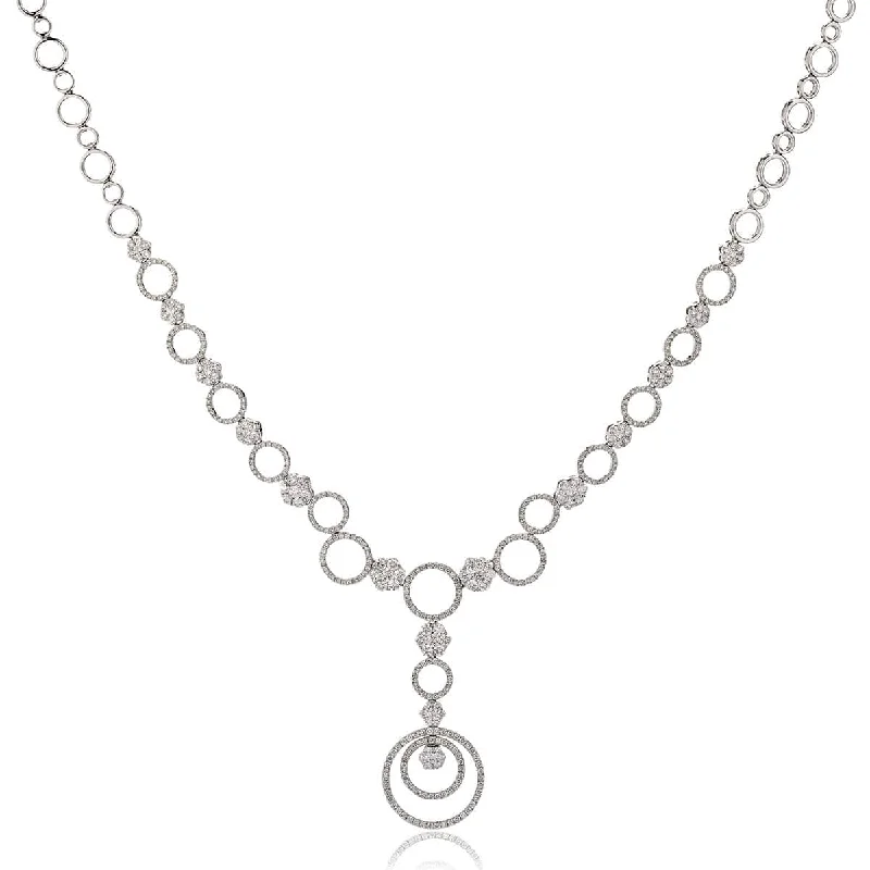 Necklaces and pendants with love knot designs for a romantic, meaningful symbol-Round Cluster Drop Necklace