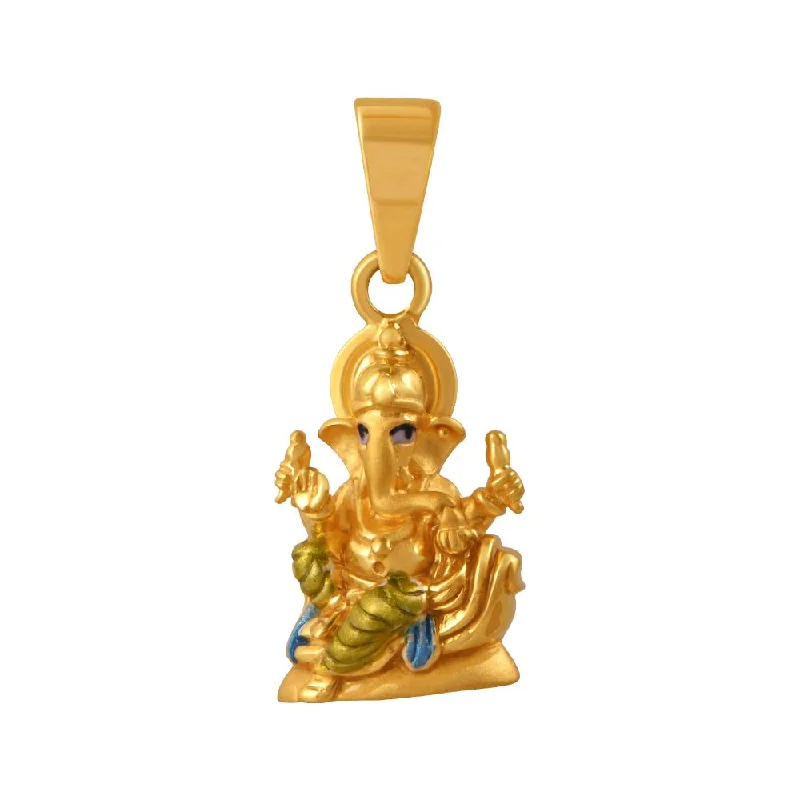 Stunning necklaces and pendants with sapphire gemstones for a luxurious blue hue-22k Gold Pendant With An Intricately Detailed Lord Ganesha Motif