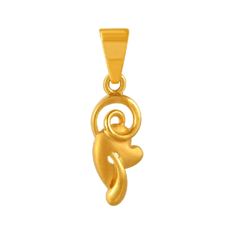 Elegant necklaces and pendants with gold chains for a chic, timeless appearance-22k Gold Pendant With A Swirling Leaf Design