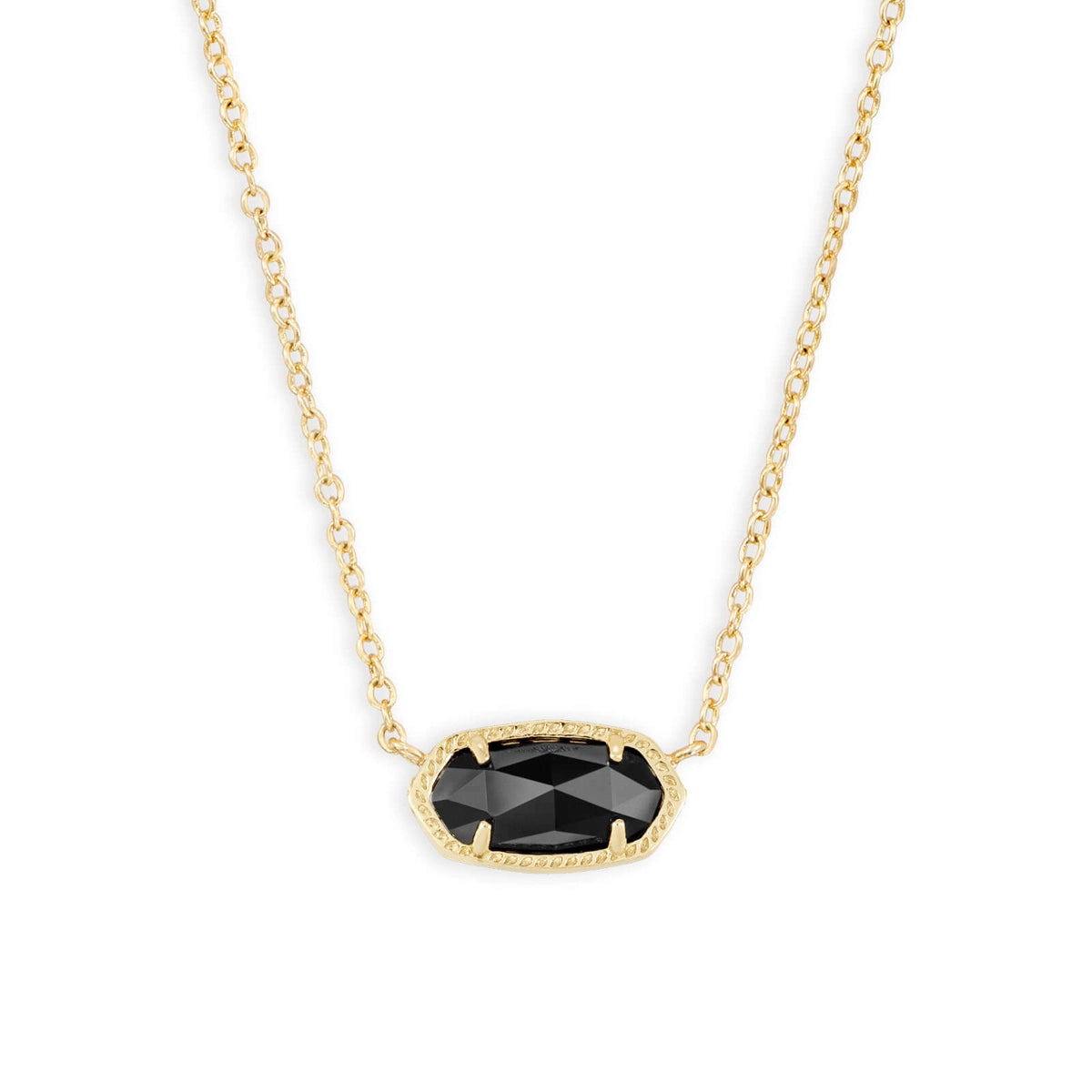 Necklaces and pendants with lock and key designs for a symbolic gesture-Kendra Scott Elisa Necklace in Gold with Black Opaque Glass