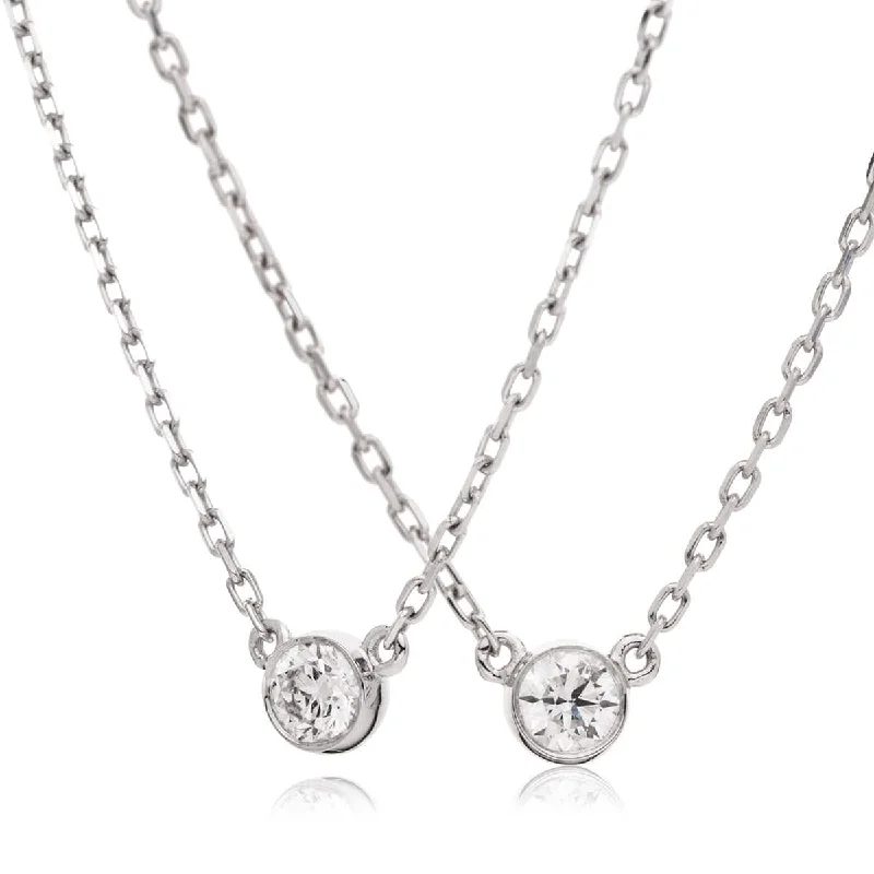 Personalized necklaces and pendants with initials for a customized and meaningful gift-Round Solitaire Diamond in Rub Over Setting Open Pendant