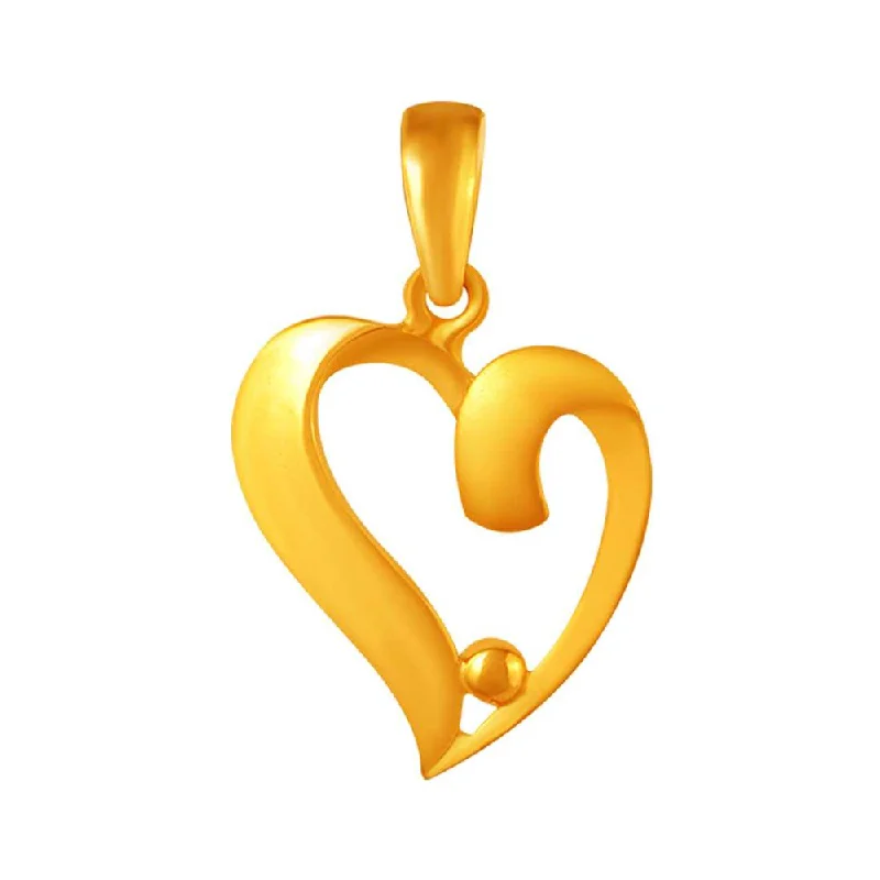 Best necklaces and pendants with heart-shaped lockets for a sentimental keepsake-14k Simple Heart Pendant With Gold Point