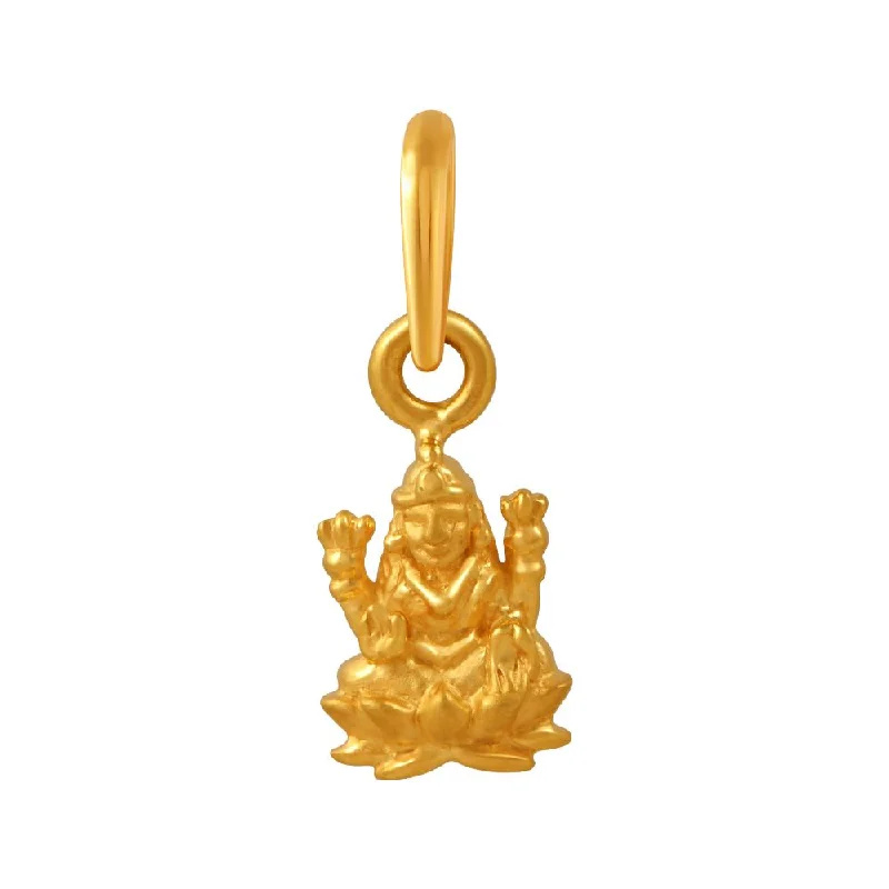 Fashionable necklaces and pendants with birthstones for a personalized gift idea-22k Gold Pendant With A Gorgeous Lord Brahma Motif