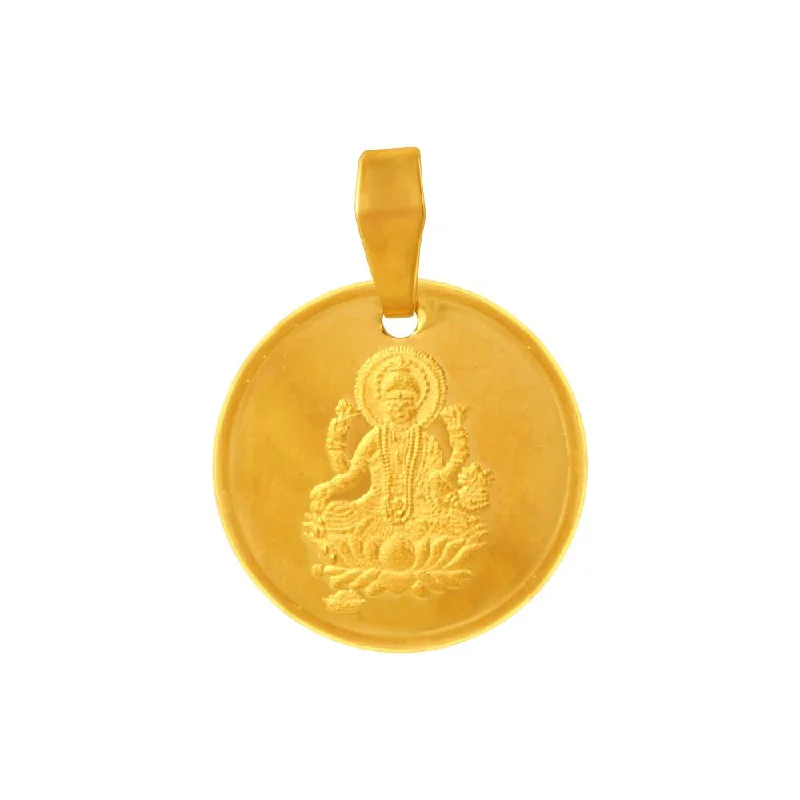 Best necklaces and pendants with zodiac signs for a celestial, astrology-inspired vibe-22k Gold Pendant With An Oval Shape And A Lord Brahma Imagery Embedded Within