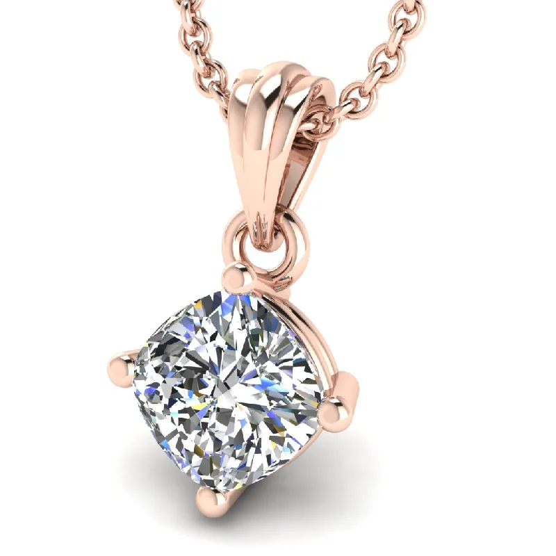 Necklaces and pendants with abstract shapes for a modern, creative appearance-Round Brilliant Solitaire Natural Diamond Pendant PCC4B