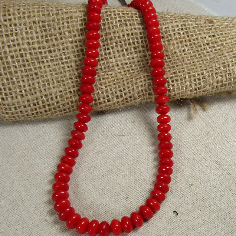 Necklaces and pendants with matching rings for a coordinated set of jewelry-Classic Red Gemstone Bead Beaded Necklace