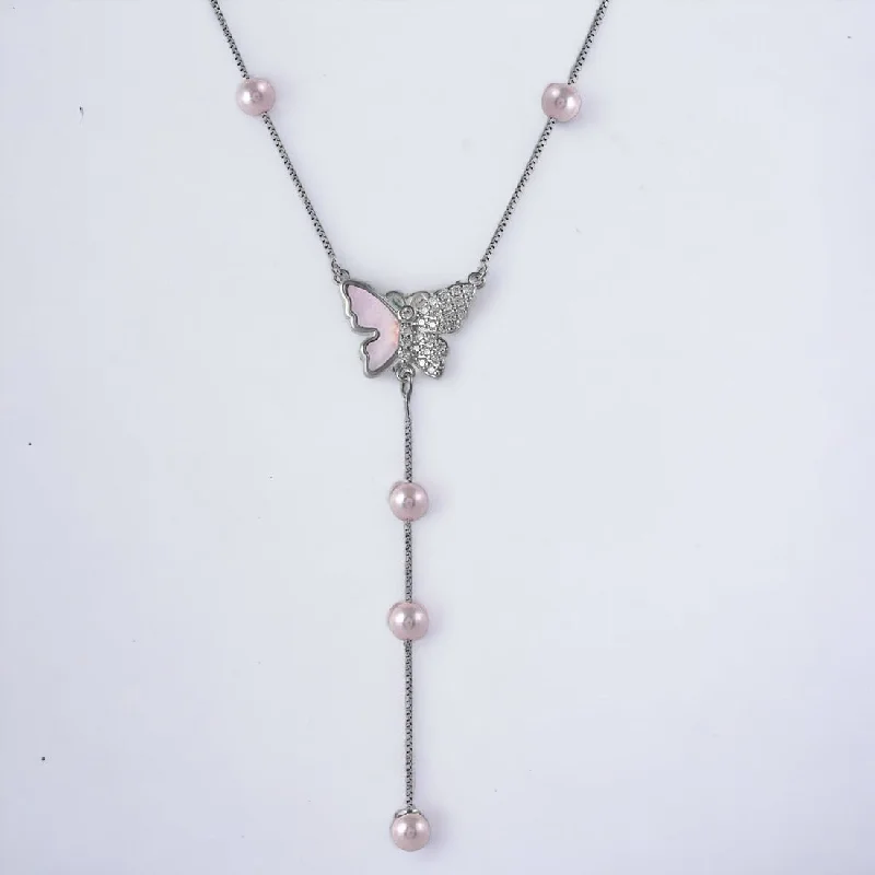 Necklaces and pendants with angel wing motifs for a spiritual, meaningful design-Silver Graceful Necklace For Women & Girls