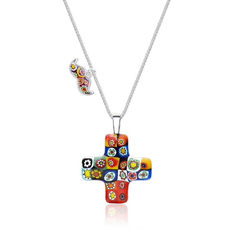 Beautiful necklaces and pendants with diamond halo settings for extra brilliance-Artylish x Greek Cross Necklace