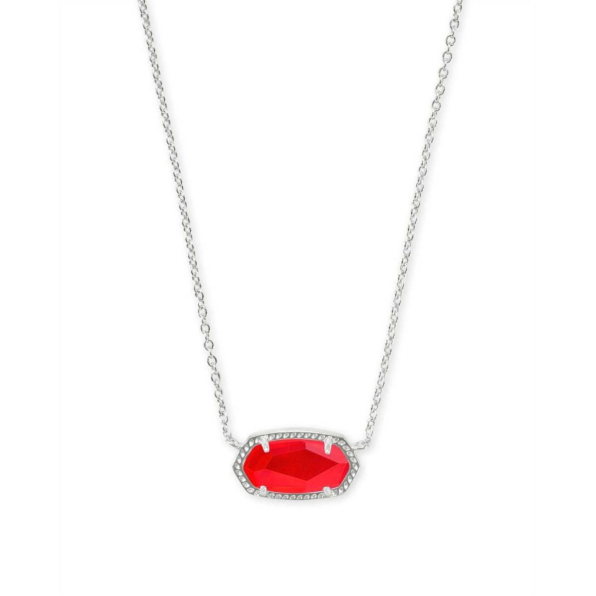 Best necklaces and pendants with glowing moonstone for an ethereal glow-Kendra Scott Elisa Necklace in Silver with Red Illusion