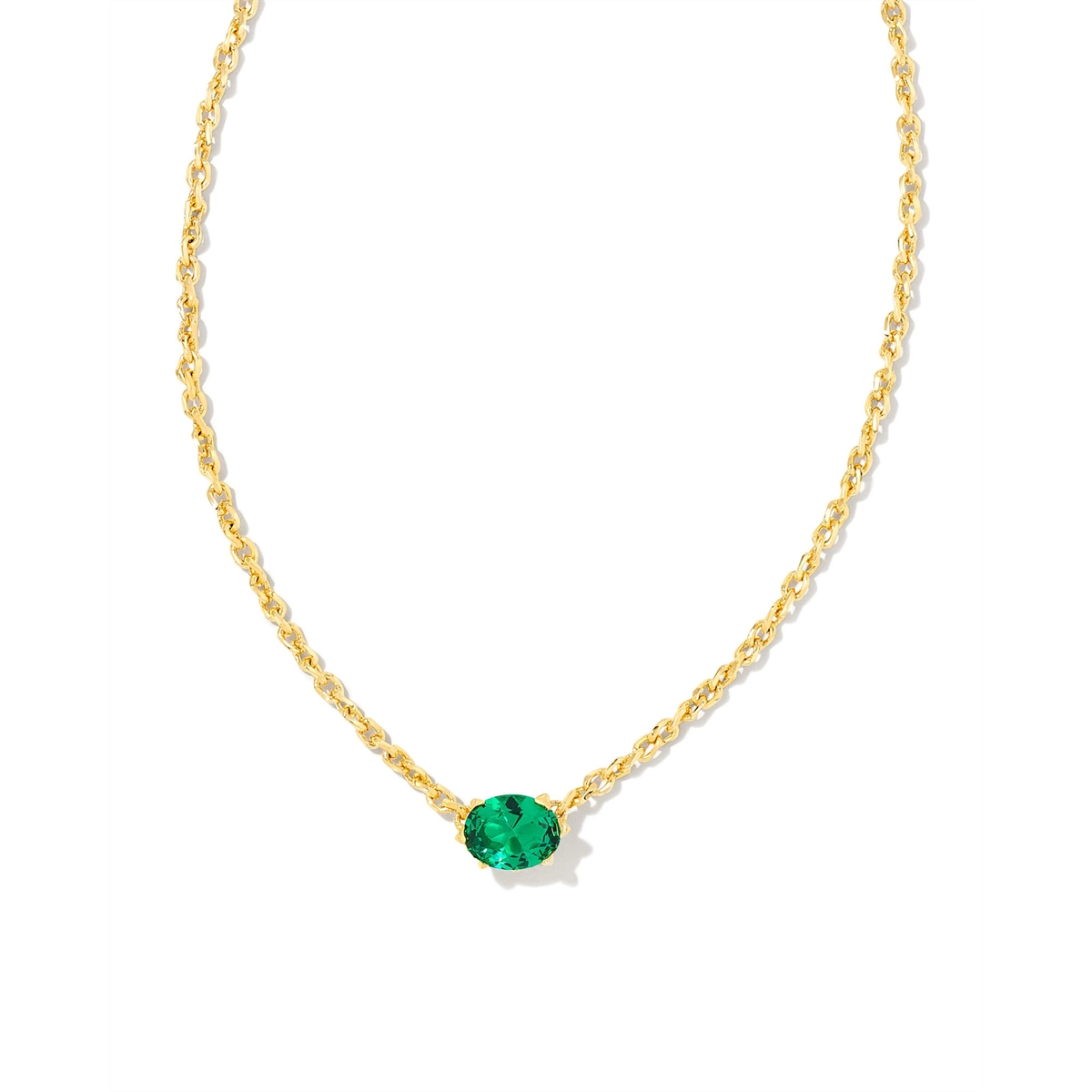 Best necklaces and pendants with butterfly pendants for a delicate, light style-Kendra Scott Cailin Pendant Necklace in Gold with Green Crystal