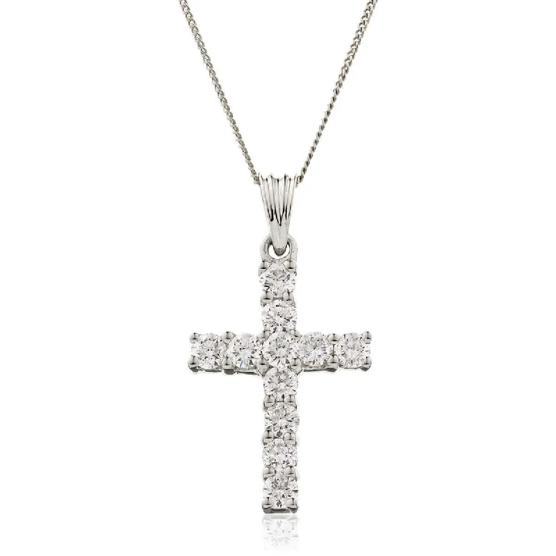 Best necklaces and pendants with cross pendants for a spiritual, meaningful symbol-Diamond Claw Setting Cross Pendant