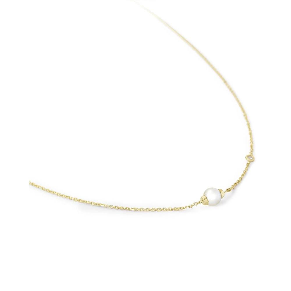 Unique necklaces and pendants with artistic shapes for a creative, one-of-a-kind design-Kendra Scott Cathleen 14K Yellow Gold Cathleen Necklace with Pearl and Diamond