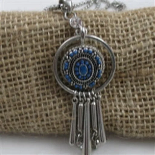 Necklaces and pendants with love knot designs for a romantic, meaningful symbol-Blue  & Silver Pendant Necklace