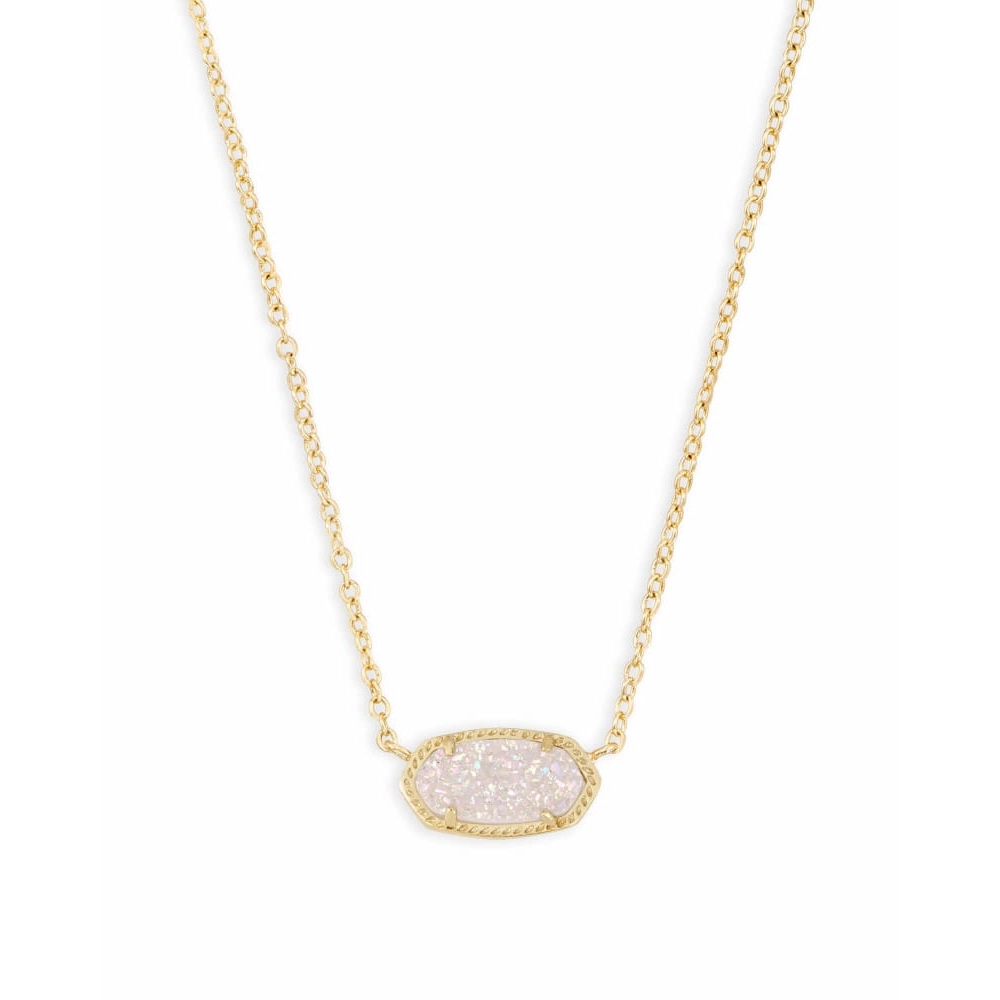 Best necklaces and pendants with sterling silver for an affordable yet stylish choice-Kendra Scott Elisa Necklace with Iridescent Drusy