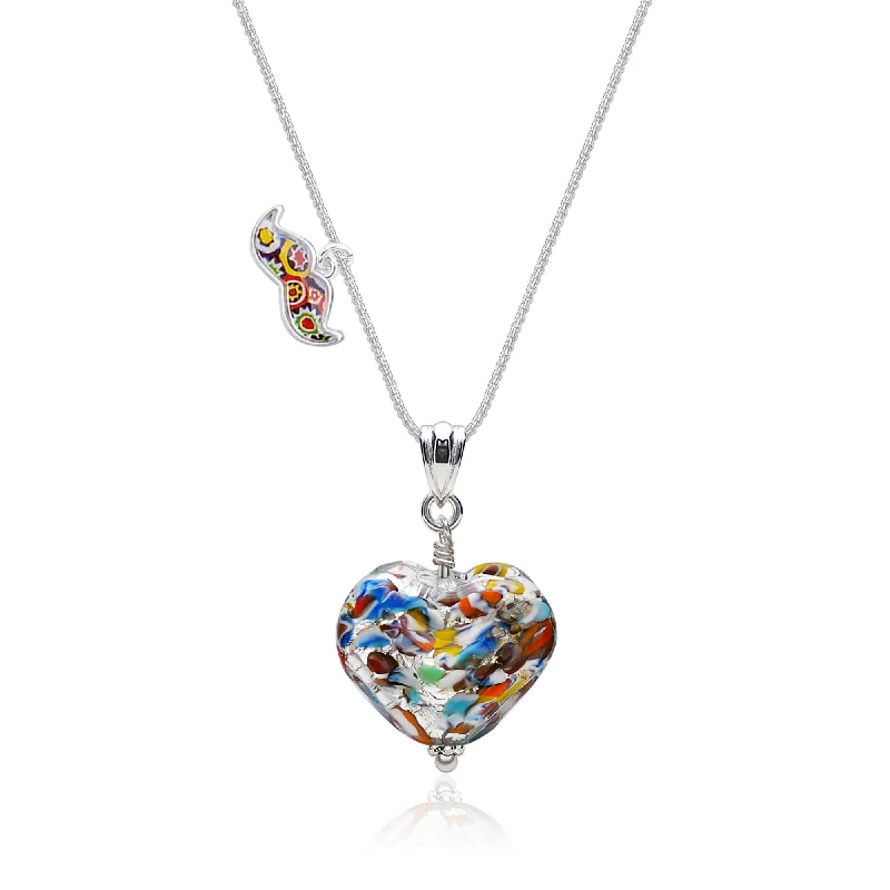 Stylish necklaces and pendants with diamonds for a glamorous and elegant look-The Kiss Silver Double Heart Necklace