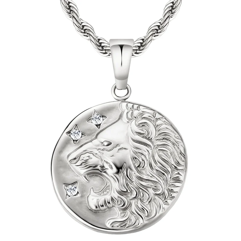 Best necklaces and pendants with matching earrings for a coordinated, elegant look-Silver Lion Coin Pendant (Mini Pendant)