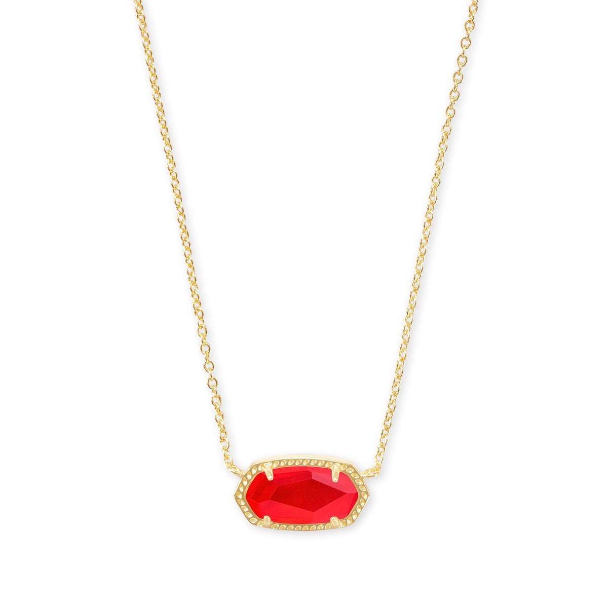 Beautiful necklaces and pendants with natural stones for an earthy, organic vibe-Kendra Scott Elisa Necklace in Gold with Red Illusion