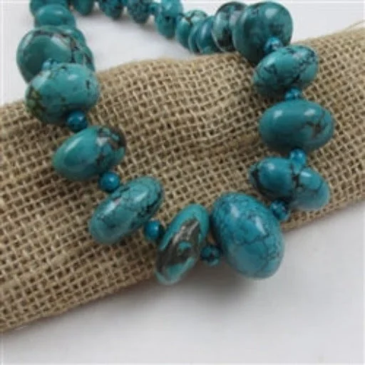 Elegant necklaces and pendants with diamond accents for added sparkle-Big Bold Turquoise Necklace Round Graduated Bead Necklace