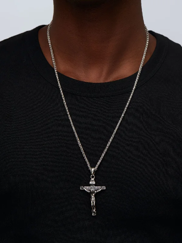 Best necklaces and pendants with art deco elements for a vintage, glamorous design-Asher Silver Cross Steel Necklace