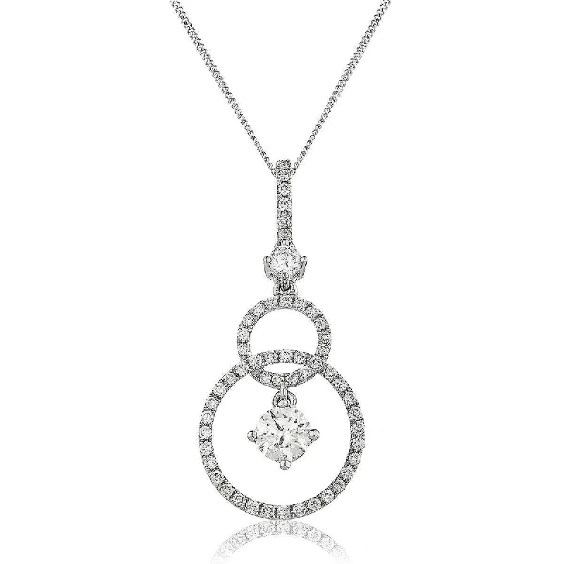 Best necklaces and pendants with matching earrings for a coordinated, elegant look-Diamond Drop Entangled Circle Pendant