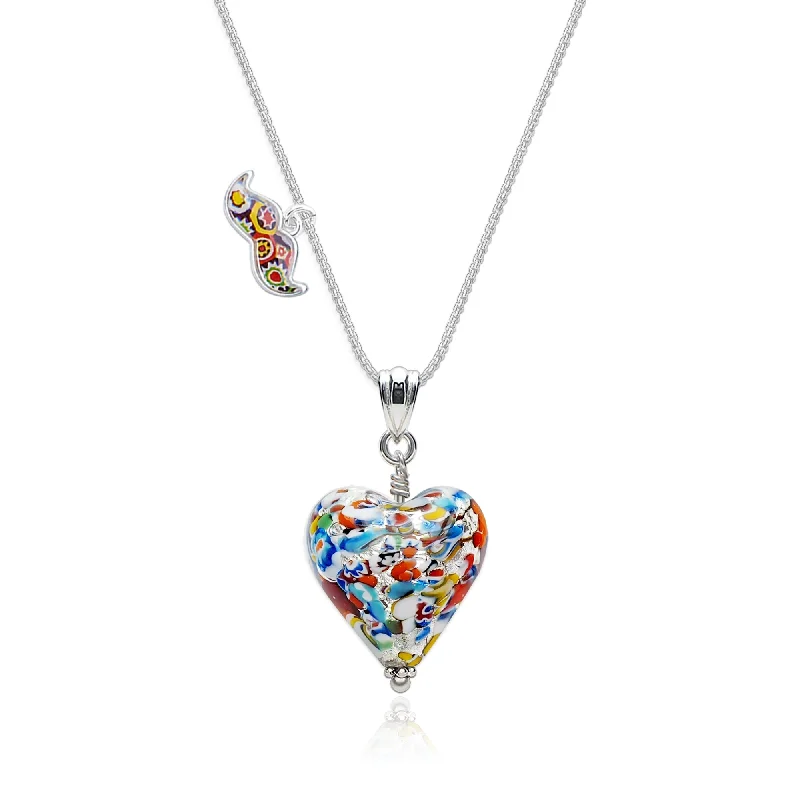 Beautiful necklaces and pendants with natural stones for an earthy, organic vibe-The Kiss Silver Heart Necklace