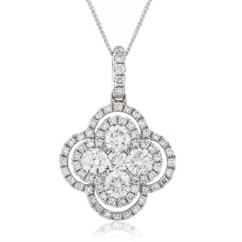 Best necklaces and pendants with gemstone clusters for a bold and colorful effect-Diamond Cluster Pendant with an Open Halo