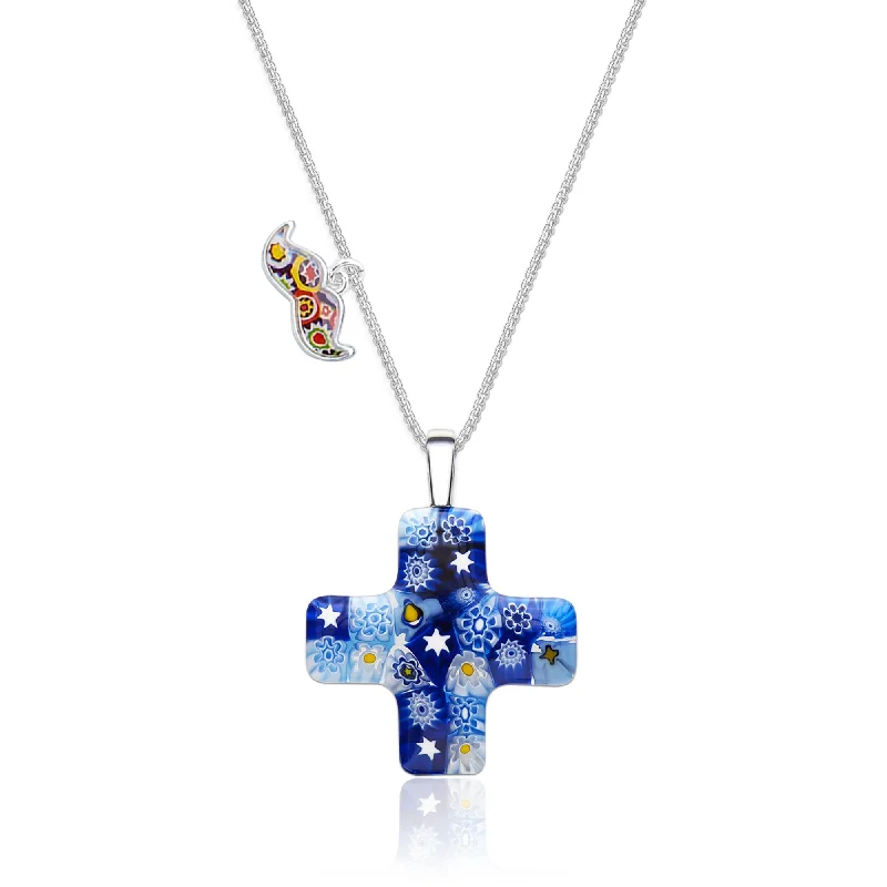 Best necklaces and pendants with infinity hearts for a romantic, eternal symbol-Starry Night Greek Cross Necklace