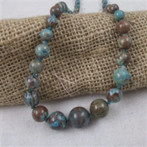 Necklaces and pendants with enamel accents for a colorful, eye-catching appearance-Classic Graduating Beaded Gemstone Necklace Rain Forest Jasper