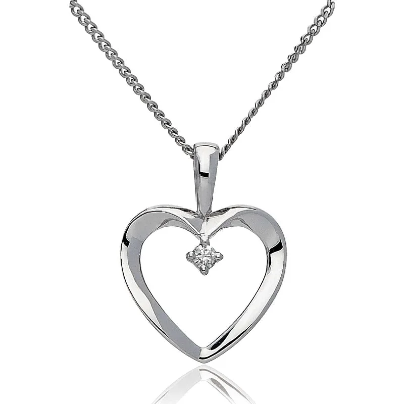 Best necklaces and pendants with glowing moonstone for an ethereal glow-Tiny Diamond Gold Heart Pendant