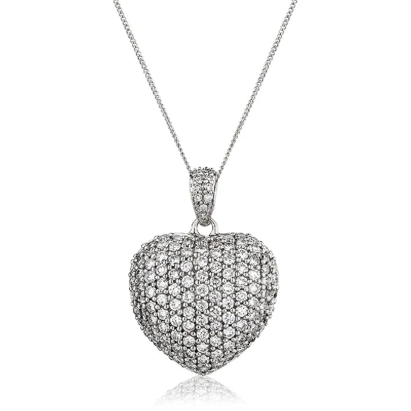 Necklaces and pendants with custom designs for a completely unique jewelry piece-Heart Pave Diamond Pendant