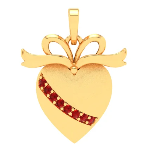 Layered necklaces and pendants for a trendy and fashionable stacked look-14k Heart Shaped Gold Pendant With A Unique Touch Of Elegance From Amazea Collection