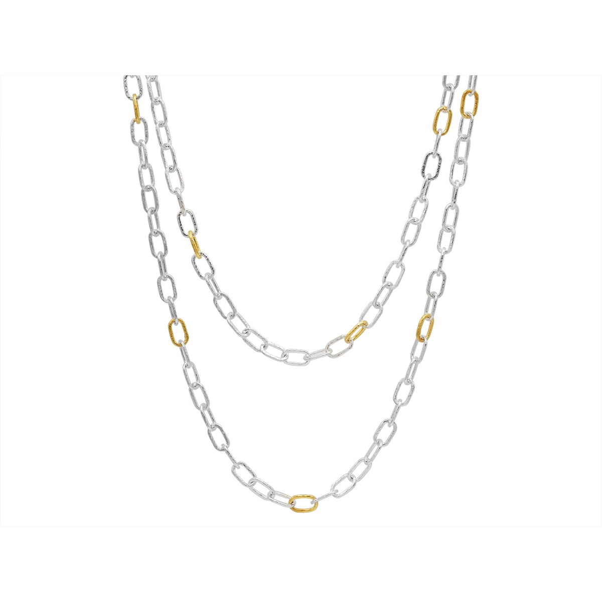 Necklaces and pendants with zodiac constellation designs for an astrological touch-Gurhan Curbed Link Necklace in Sterling Plated with 24K Gold