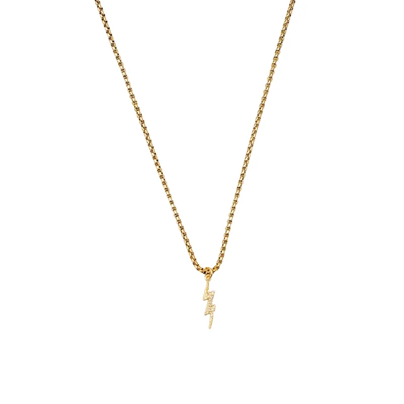 Best necklaces and pendants with intricate filigree for vintage-inspired elegance-Lightning Bolt Pendant Necklace (Gold)