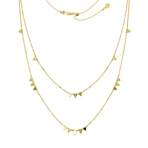 Necklaces and pendants with diamond pendants for a luxurious sparkling effect-14K Triple Triangle Layered Necklace